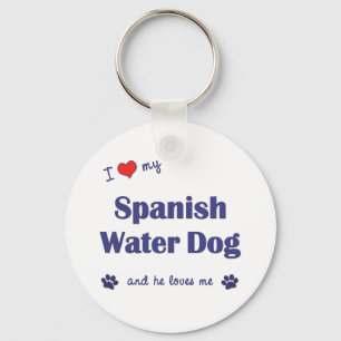 I Liebe mein spanischer Wasser-Hund (männlicher Schlüsselanhänger