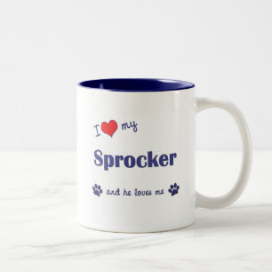 I Liebe mein Sprocker (männlicher Hund) Zweifarbige Tasse