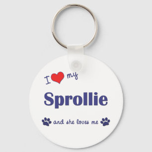 I Liebe mein Sprollie (weiblicher Hund) Schlüsselanhänger