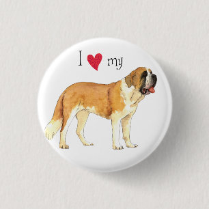 I Liebe mein St. Bernard Button