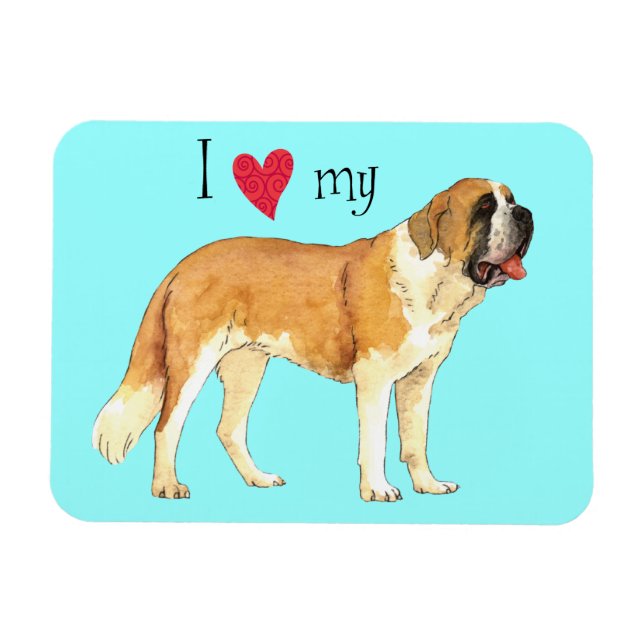 I Liebe mein St. Bernard Magnet (Horizontal)