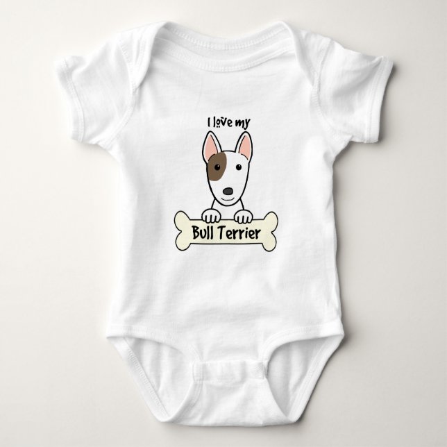 I Liebe mein Stier-Terrier Baby Strampler (Vorderseite)
