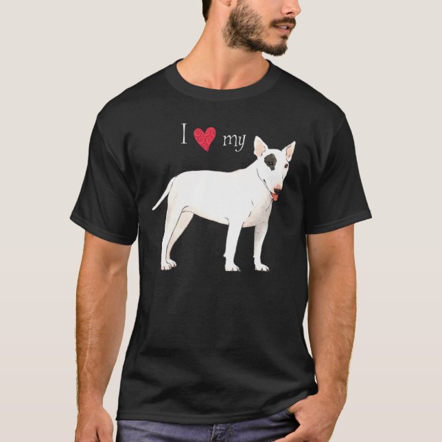 I Liebe mein Stier-Terrier T-Shirt (Vorderseite)