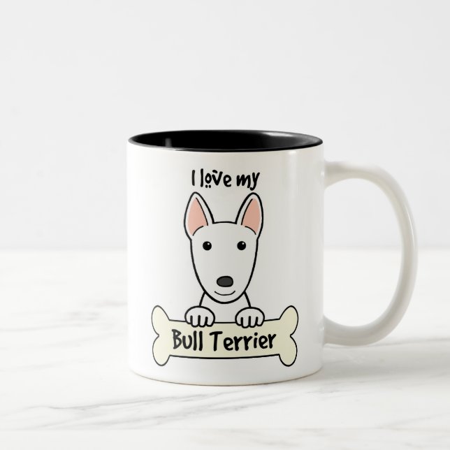 I Liebe mein Stier-Terrier Zweifarbige Tasse (Rechts)