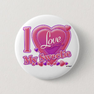 I Liebe Mein Sweetice rosa/lila - Herz Button
