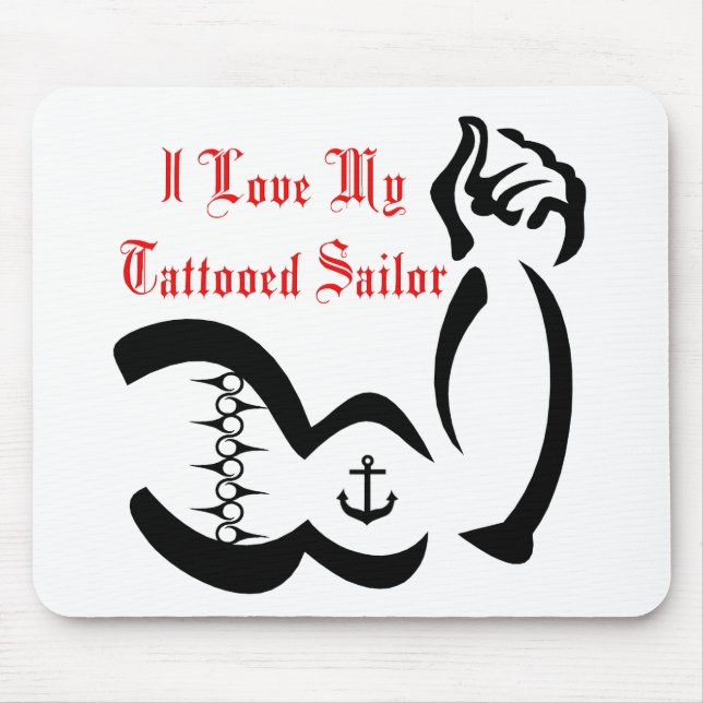 I Liebe mein Tattoed Seemann Mousepad (Vorne)