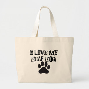 I LIEBE MEIN TAUBER HUND! JUMBO STOFFBEUTEL