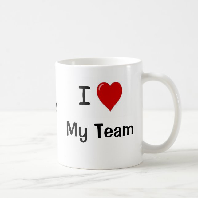 I Liebe mein Team und mein Team-Herz ich! Kaffeetasse (Rechts)