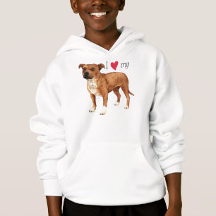 I Liebe mein Terrier Staffordshires Stier Hoodie