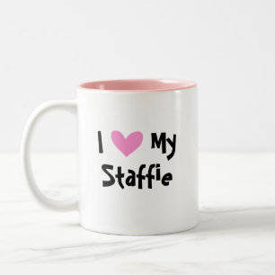 I Liebe mein Terrier Staffordshires Stier Zweifarbige Tasse
