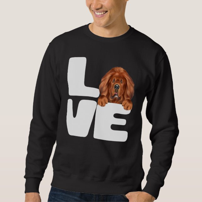 I Liebe Mein tibetischer Mastiff Hund Sweatshirt (Vorderseite)