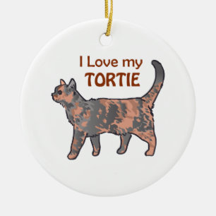 I Liebe mein Tortie Keramikornament