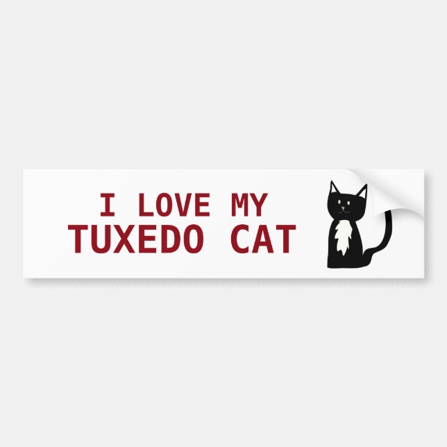I Liebe mein Tuxedo-Katzen-Autoaufkleber Autoaufkleber (Vorne)