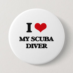 I Liebe mein Unterwasseratemgerät-Taucher Button
