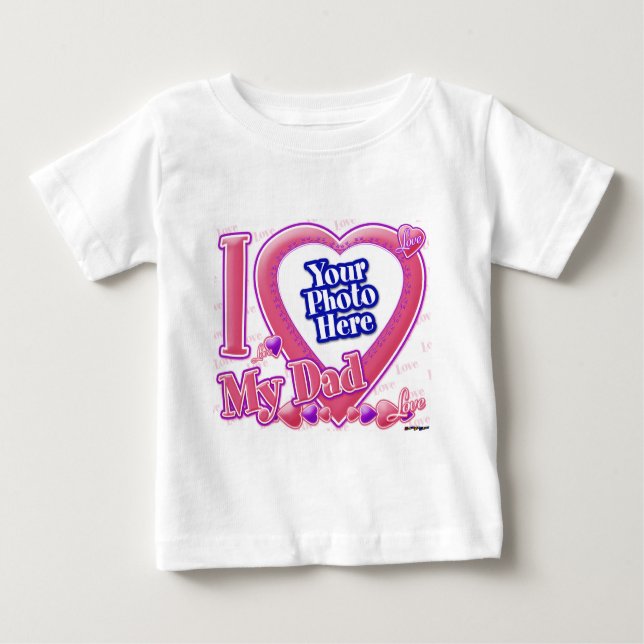 I Liebe Mein Vater rosa/lila - Foto Baby T-shirt (Vorderseite)