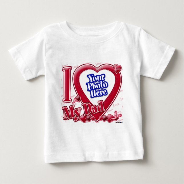 I Liebe Mein Vater rotes Herz - Foto Baby T-shirt (Vorderseite)