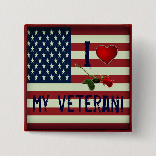 I Liebe Mein Veteran Button