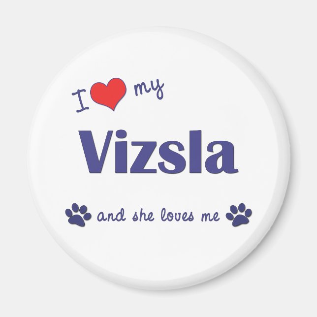 I Liebe Mein Vizsla (Weiblicher Hund) Magnet (Vorne)