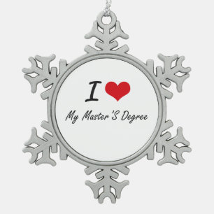 I Liebe mein Vorlagengrad Schneeflocken Zinn-Ornament