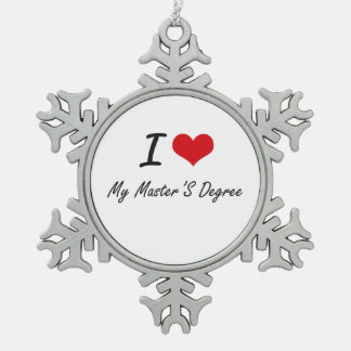 I Liebe mein Vorlagengrad Schneeflocken Zinn-Ornament