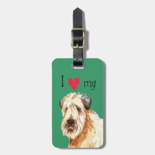 I Liebe mein weicher überzogener Wheaten Terrier Gepäckanhänger