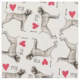I Liebe mein Weimaraner Stoff