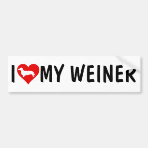 I LIEBE MEIN WEINER, Dackel Autoaufkleber