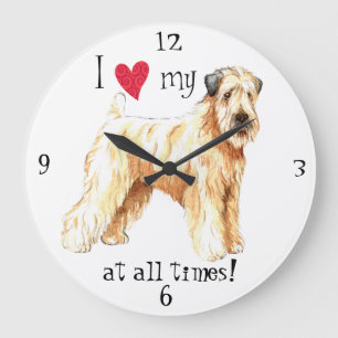 I Liebe mein Wheaten Terrier Große Wanduhr