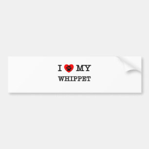 I LIEBE MEIN WHIPPET AUTOAUFKLEBER