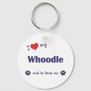 I Liebe mein Whoodle (männlicher Hund) Schlüsselanhänger