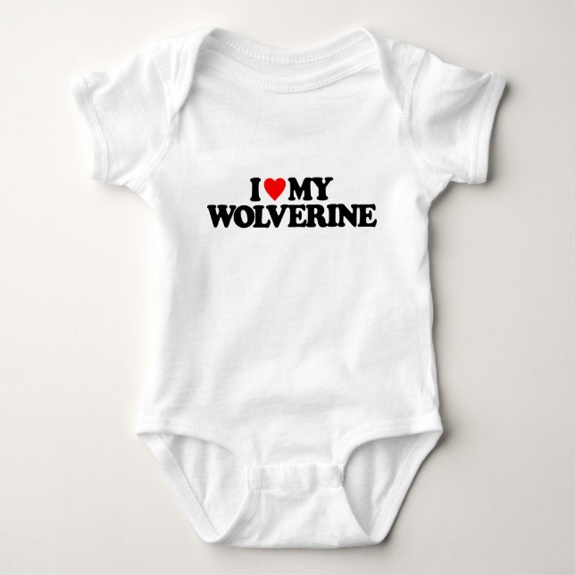 I LIEBE MEIN WOLVERINE BABY STRAMPLER (Vorderseite)