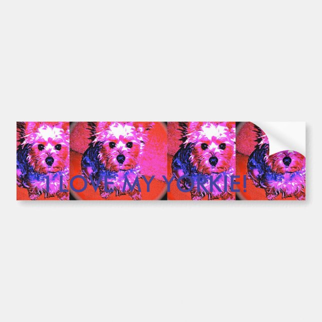 I LIEBE MEIN YORKIE!  Autoaufkleber (Vorne)