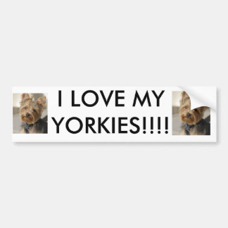 I LIEBE MEIN YORKIES!!!! AUTOAUFKLEBER