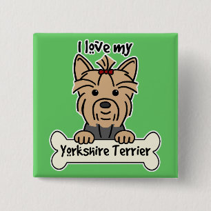 I Liebe mein Yorkshire-Terrier Button
