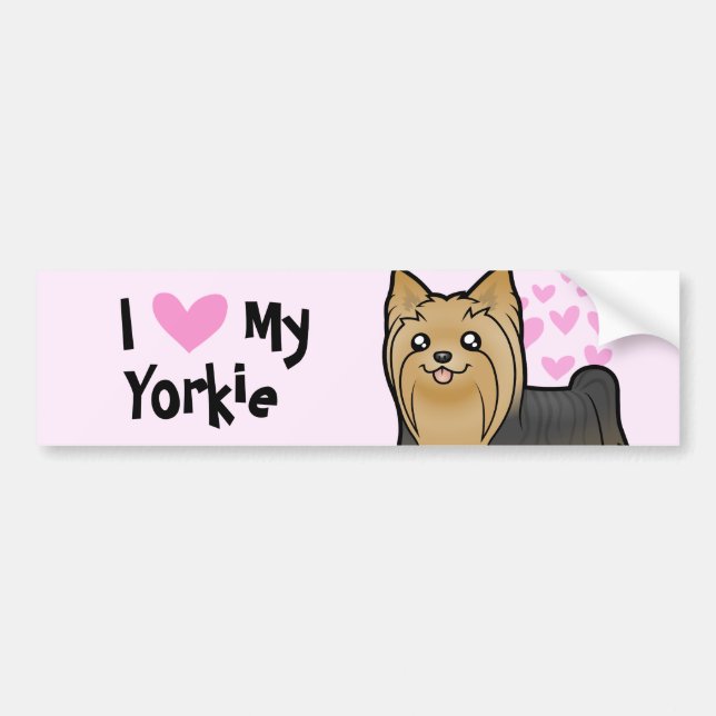 I Liebe mein Yorkshire-Terrier (langes Haar kein Autoaufkleber (Vorne)
