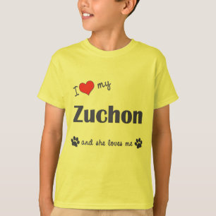 I Liebe mein Zuchon (weiblicher Hund) T-Shirt