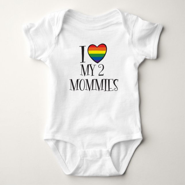 I Liebe meine 2 MAMAS Baby Strampler (Vorderseite)