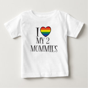 I Liebe meine 2 MAMAS Baby T-shirt