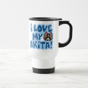 I Liebe meine Akita-Reise-Tasse Reisebecher