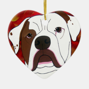 I Liebe meine amerikanische Stier-Hundeverzierung Keramik Ornament