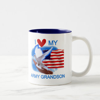 I Liebe meine Armee-Enkel-T-Shirts und Geschenke Zweifarbige Tasse