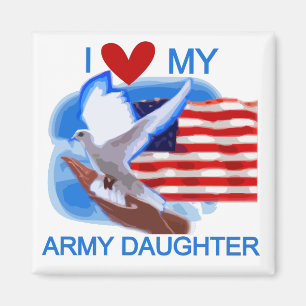 I Liebe meine Armee-Tochter-T-Shirts und Geschenke Magnet