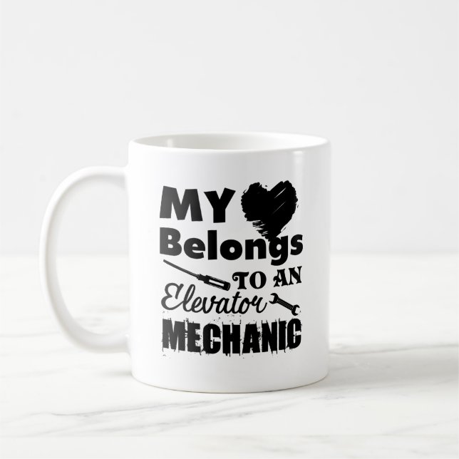 I Liebe meine Aufzugs-Mechaniker-Tasse Kaffeetasse (Links)