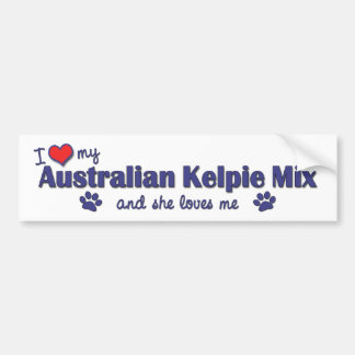 I Liebe meine australische Kelpie-Mischung Autoaufkleber