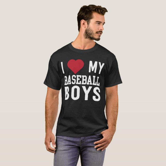 I Liebe meine Baseball-Jungen T-Shirt (Vorne ganz)