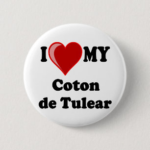 I Liebe meine Baumwolle De Tulear Dog Button