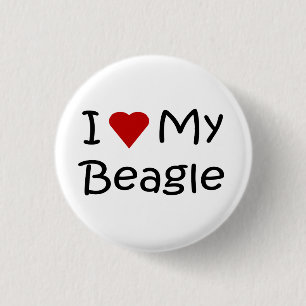 I Liebe meine Beagle-Hundeliebhaber-Geschenke und Button