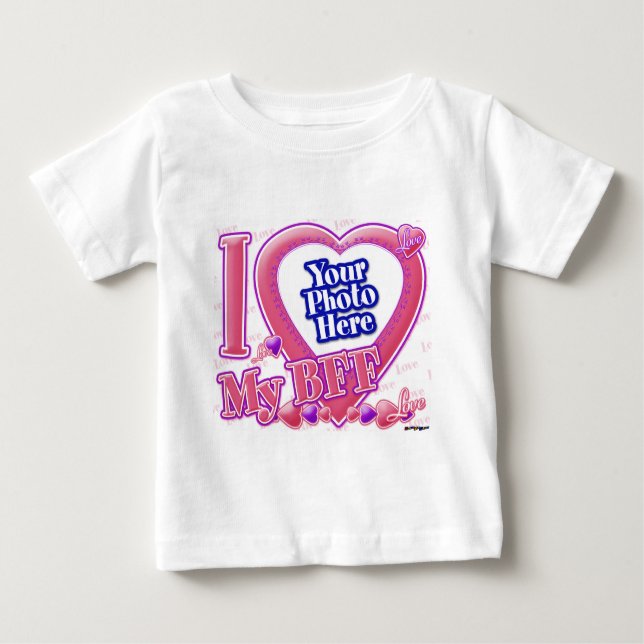 I Liebe Meine BESTE FREUNDIN rosa/lila Baby T-shirt (Vorderseite)