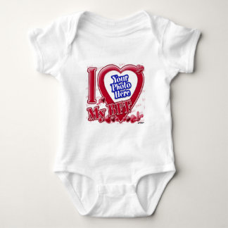 I Liebe Meine BESTE FREUNDIN rotes Herz - Foto Baby Strampler