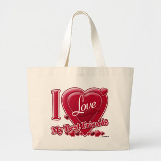 I Liebe Meine besten Freunde rot - Herz Jumbo Stoffbeutel